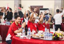 Hangatnya Nobar, Dukungan Polda Bali untuk Garuda Muda